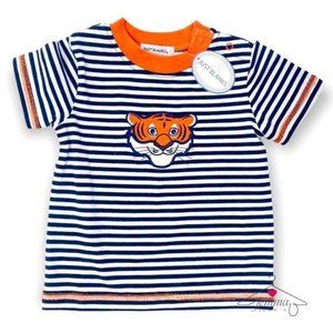 Tigers NWT Orange and Blue Striped Tiger Appliqué Shirt - 12m
